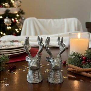 Providence Silver Reindeer Salt & Pepper Shakers (Set of 2)